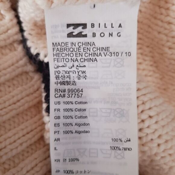 BILLABONG Seeing Stripes Sweater Crop Pink Lemongrass Sz M - Picture 12 of 15